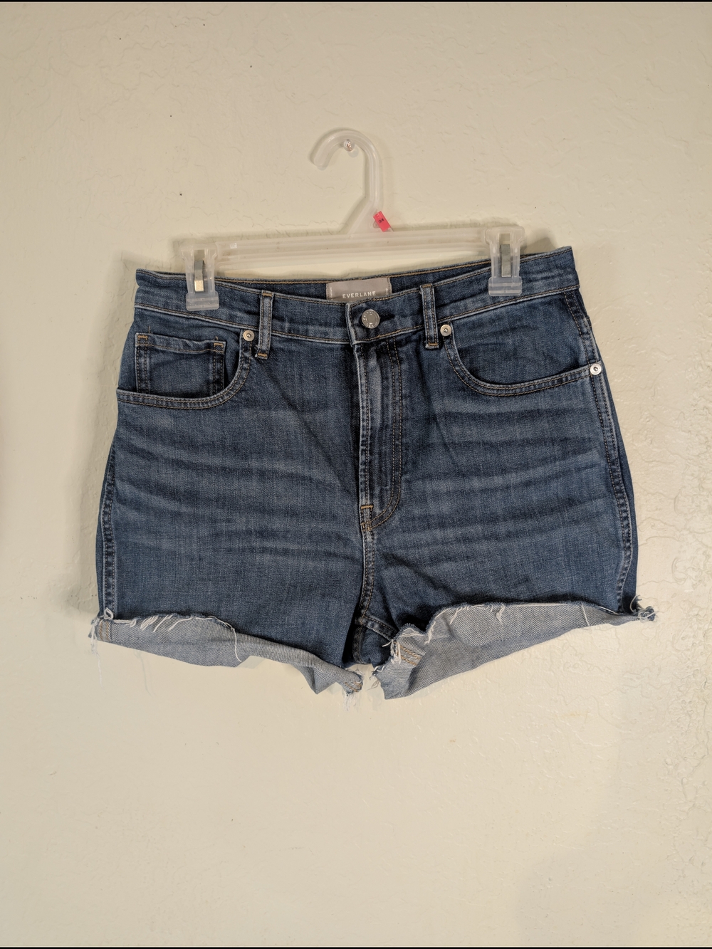 EVERLANE Blue Denim High-Rise Cutoff Shorts
